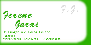 ferenc garai business card